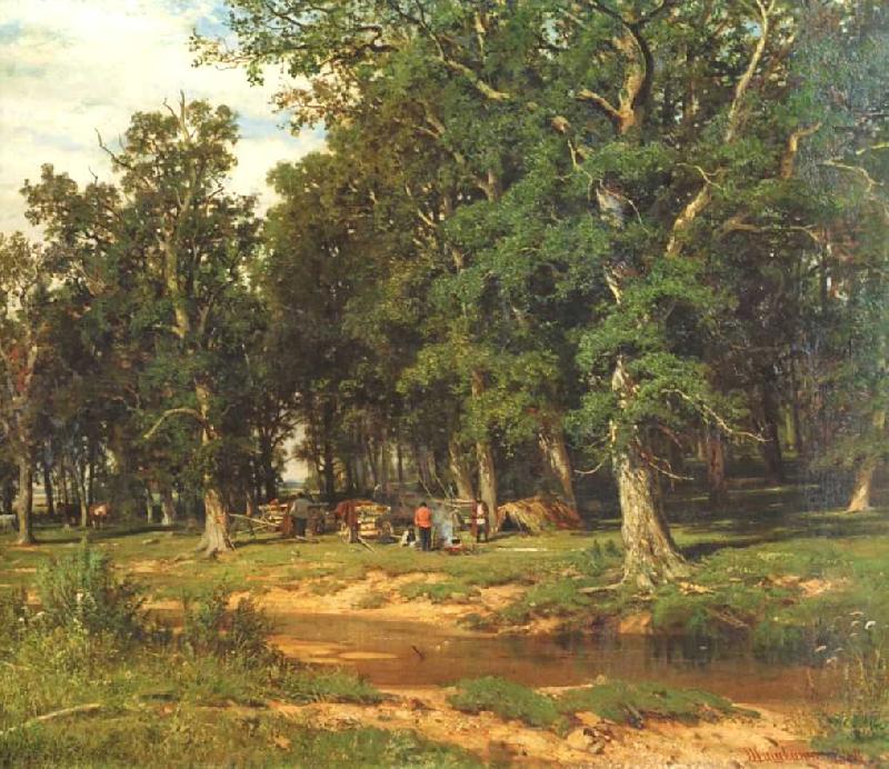 Ivan Shishkin Haymaking in Oak Grove oil painting picture